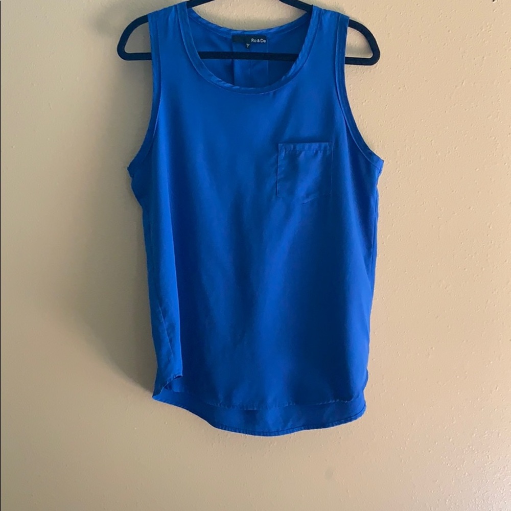 Royal blue silky tank Ro&De size L
